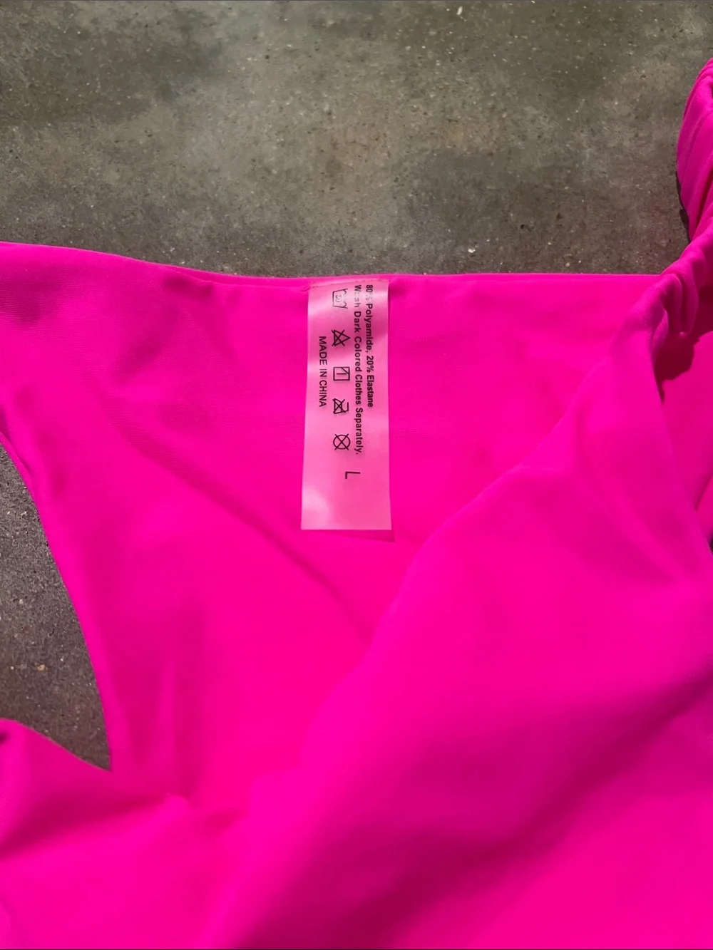 Hot Pink Triangle String Bikini Set